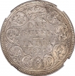 Silver One Rupee Coin of Victoria Empress of Bombay Mint of 1877.