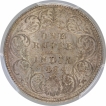 Silver One Rupee Coin of Victoria Empress of Bombay Mint of 1884.