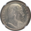 Silver One Rupee Coin of King Edward VII of Calcutta Mint of 1903.