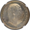 Silver One Rupee Coin of King Edward VII of Calcutta Mint of 1907.