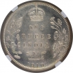 Silver One Rupee Coin of King Edward VII of Calcutta Mint of 1910.