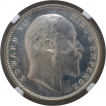 Silver One Rupee Coin of King Edward VII of Calcutta Mint of 1910.