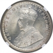 Silver One Rupee Coin of King George V of Calcutta Mint of 1911.