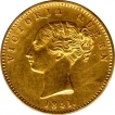 Gold One Mohur Coin of Victoria Queen of Calcutta or Bombay Mint of 1841.