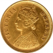 Gold One Mohur Coin of Victoria Empress of Calcutta Mint of 1879.