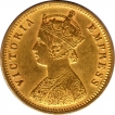 Gold One Mohur Coin of Victoria Empress of Calcutta Mint of 1884.