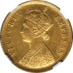 Gold One Mohur Coin of Victoria Empress of Calcutta Mint of 1888.