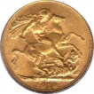 Gold Sovereign Coin of King George V of Bombay Mint of 1918.