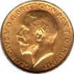 Gold Sovereign Coin of King George V of Bombay Mint of 1918.