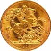 Gold Sovereign Coin of King George V of Australia of 1912.