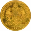 Gold Four Florin Coin of Francis Joseph I of Austria of 1892.