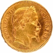 Gold Twenty Francs Coin of Nepoleon III of France of 1862