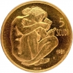 Gold Five Scudi Coin of San Marino of 1981.