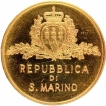 Gold Five Scudi Coin of San Marino of 1981.