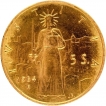 Gold Five Scudi Coin of San Marino of 1984.