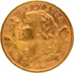 Gold Twenty Francs Coin of Switzerland of 1947.