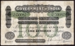 Uniface One Hundred Rupees Note of King George V Signed by H. Denning of 1925 of Madras Circle.