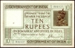 Ten Rupees Bank Note of King George V Signed by H. Denning of 1925.