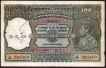 One Hundred Rupees Bank Note of King George VI Signed by J.B. Taylor of 1938 of Madras Circle.