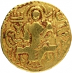 Gold Dinar Coin of Samudragupta of Gupta Dynasty of Scepter type.