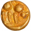 Gold Half Fanam Coin of Chalukyas of Kalyana.