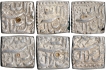 Lot of Six Silver Square Rupee Coins of Akbar of Tatta Mint of Different Months.