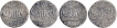 Lot of  Four Silver One Rupee Coins of Jahangir of Ahmadabad Mint of Different Months.