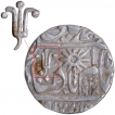 Silver One Rupee Coin of Trident and Flower Type of Chhatarpur State.