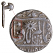 Silver One Rupee Coin of Battleaxe and Flower Type of Chhatarpur State.