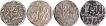 Lot of Four Silver Rupee Coins of Different Rulers of Gwalior.