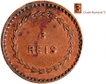 Copper Three Reis Coin of Luiz I of Colonial Coinage of Indo Portuguese.