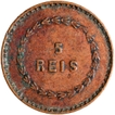 Copper Five Reis Coin of Luiz I of Colonial Coinage of Indo Portuguese. Copper Five Reis Coin of Luiz I of Colonial Coinage of Indo Portuguese.