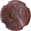 Copper One Twelfth Anna Coin of Victoria Empress of Calcutta Mint of 1886.