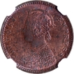 Copper One Twelfth Anna Coin of Victoria Empress of Calcutta Mint of 1895.