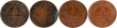 Copper One Twelfth Anna Coins of Victoria Queen & Empress of Calcutta Mint of 1875, 1876, 1878 & 1893.