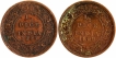 Copper Half Pice Coins of Victoria Empress of Calcutta Mint of 1895 & 1899.