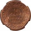 Bronze Half Pice Coin of King George V of Calcutta Mint of 1919.