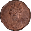 Copper One Quarter Anna Coin of Victoria Empress of Bombay Mint of 1889.