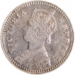 Silver Two Annas Coin of Victoria Empress of Calcutta Mint of 1880.