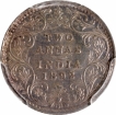 Silver Two Annas Coin of Victoria Empress of Bombay Mint of 1892.