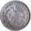 Silver Quarter Rupee Coin of King William IIII of Calcutta Mint of 1835.