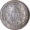 Silver Quarter Rupee Coin of Victoria Queen of Calcutta Mint of 1840.