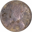 Silver Quarter Rupee Coin of Victoria Queen of Calcutta Mint of 1862.