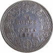 Silver Quarter Rupee Coin of Victoria Empress of Calcutta Mint of 1878.