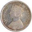 Silver Quarter Rupee Coin of Victoria Empress of Bombay Mint of 1884.