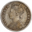 Silver Quarter Rupee Coin of Victoria Empress of Bombay Mint of 1886.