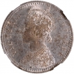 Silver Quarter Rupee Coin of Victoria Empress of Calcutta Mint of 1900.