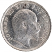 Silver Quarter Rupee Coin of King Edward VII of Calcutta Mint of 1904.