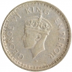 Large Five Silver Quarter Rupee Coin of King George VI of Lahore Mint of 1945.