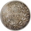 Silver Half Rupee Coin of Victoria Queen of Calcutta Mint of 1840.